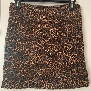 Leopard Print Lace Mini Skirt